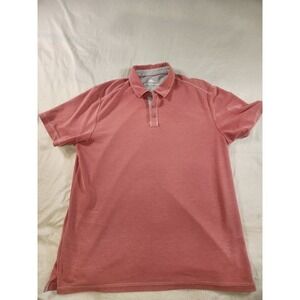 Tommy Bahama Salmon Pink Polyester Blend Collared Polo Shirt Mens Large